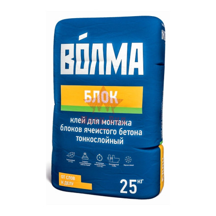 Монтажный клей для ячеистого бетона Блок Волма